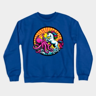 Unicorn Versus Octopus Crewneck Sweatshirt